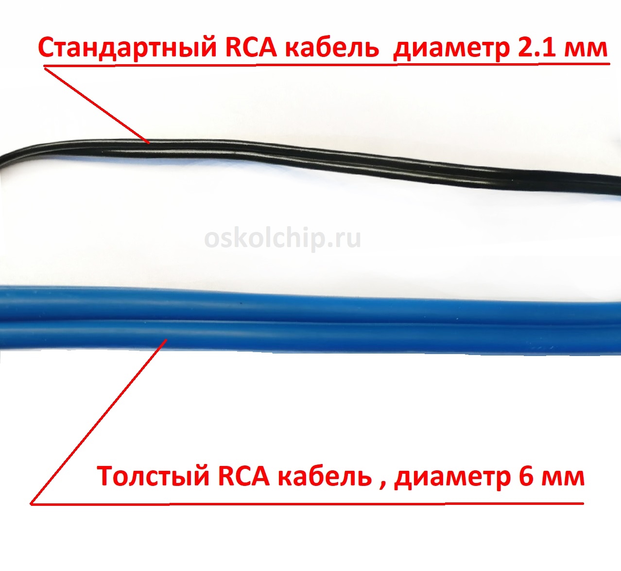 Шнур 2Т-2Т (толстый) синий 1.5м RCA