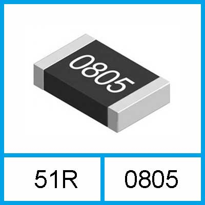 Резистор 51 Ом SMD 51R 0805 1% 0.125Вт