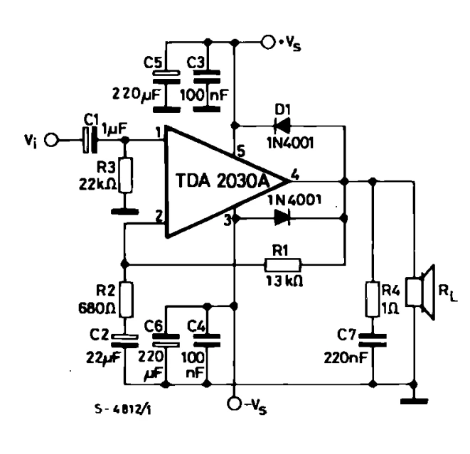 Tda2030a схема усилителя с двухполярным питанием