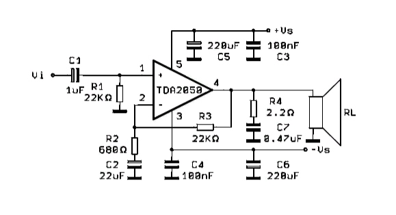 Усилитель мощности на TDA2050