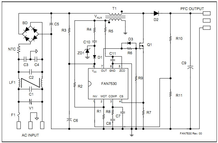 Fan7601 datasheet схема включения