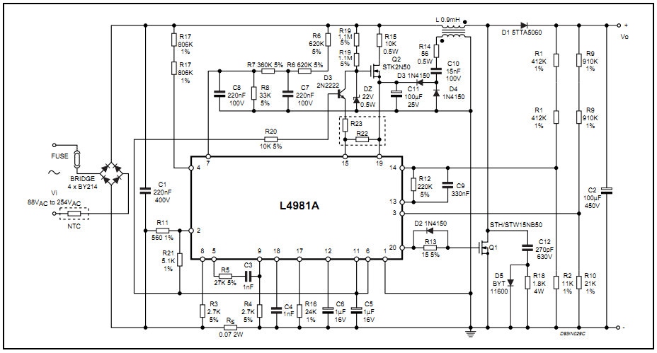 L6599d схема блока питания