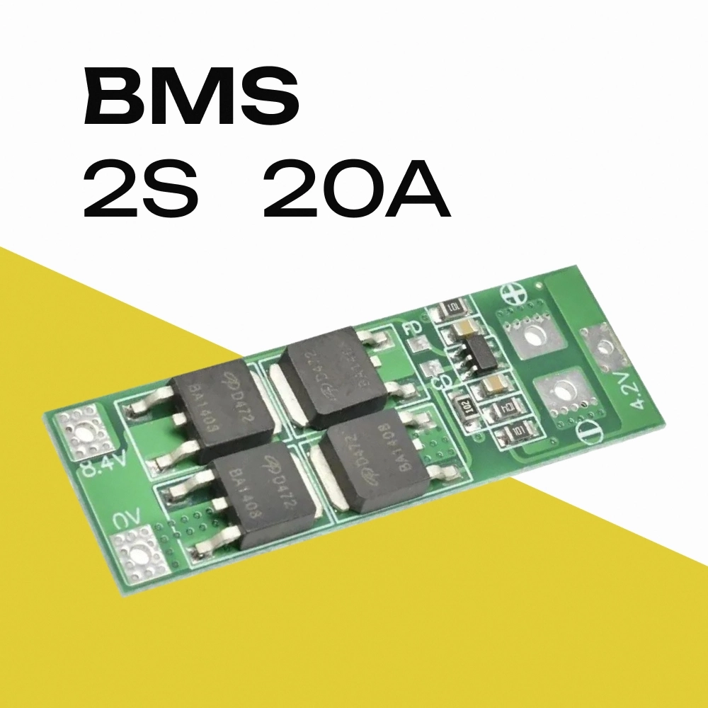 BMS 2S 20A Плата защиты батареи литий-ионного аккумулятора, контроллер li-ion 18650