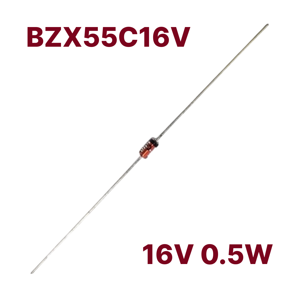 BZX55C16V 16В Стабилитрон 16V 0.5W DO-35 ZENER DIODE 0.5Вт