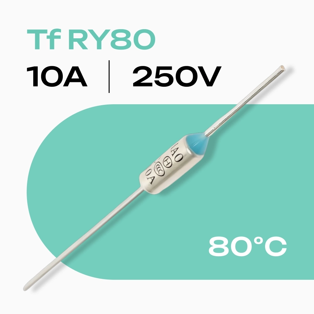 Купить 80 °C Термопредохранитель RY80, Tf 80, 10 A, 250 В, ZH103-80