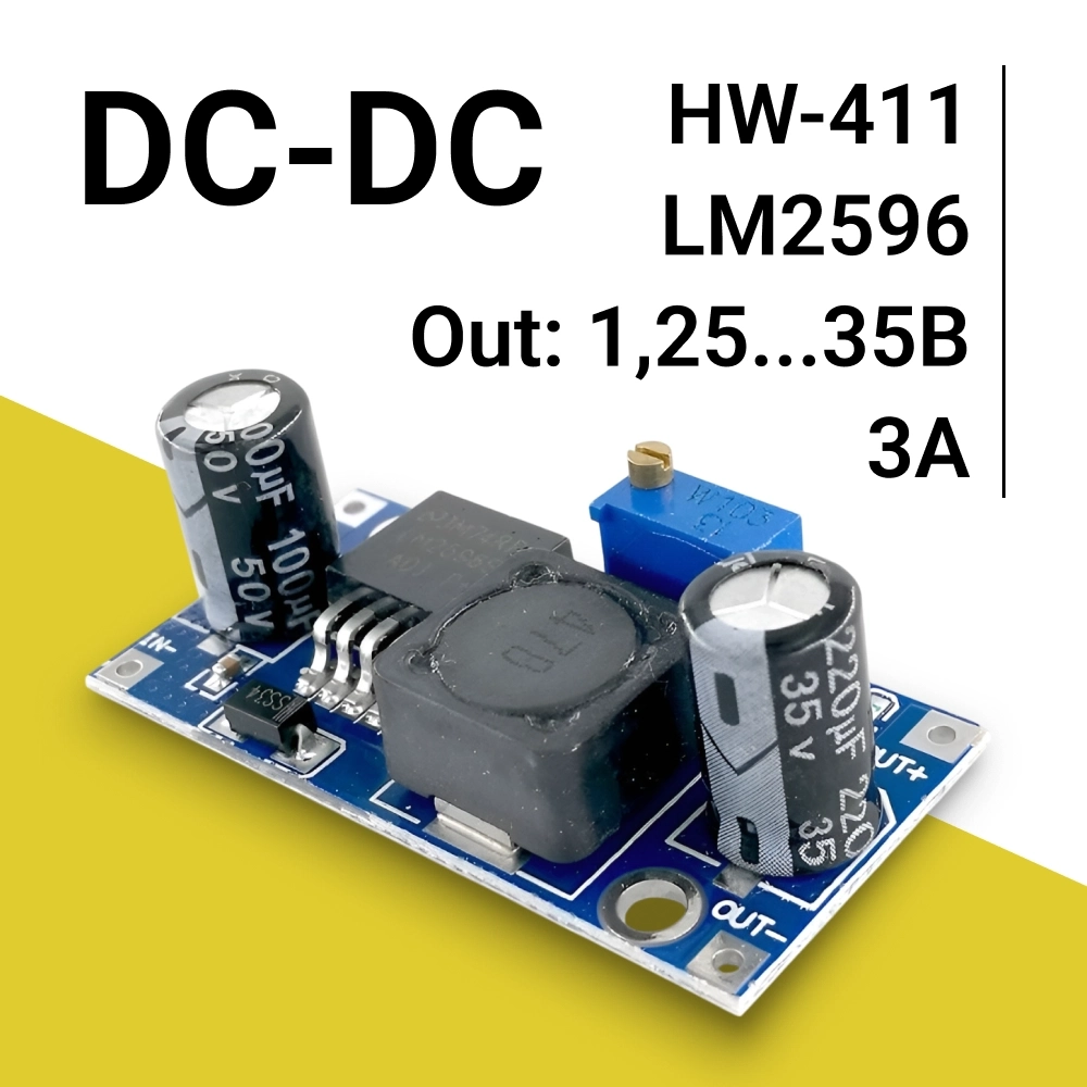 Купить  LM2596 DC-DC модуль регулируемый стабилизатор напряжения hw-411